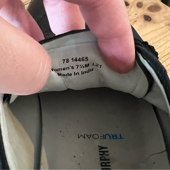 Johnston & Murphy Callie Tri-Strap Black White Leather Sneaker Shoes size 7.5 - Picture 10 of 13